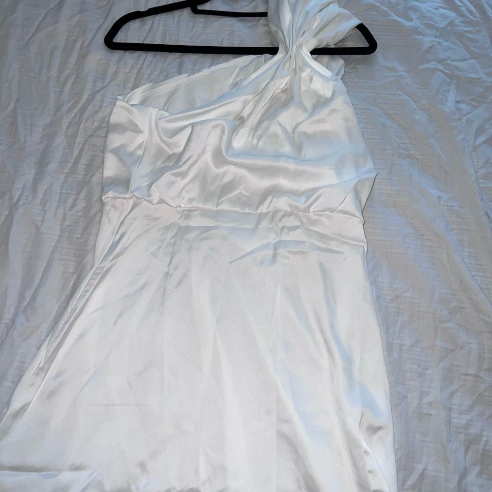 Satin Halterneck Twist Midi Dress